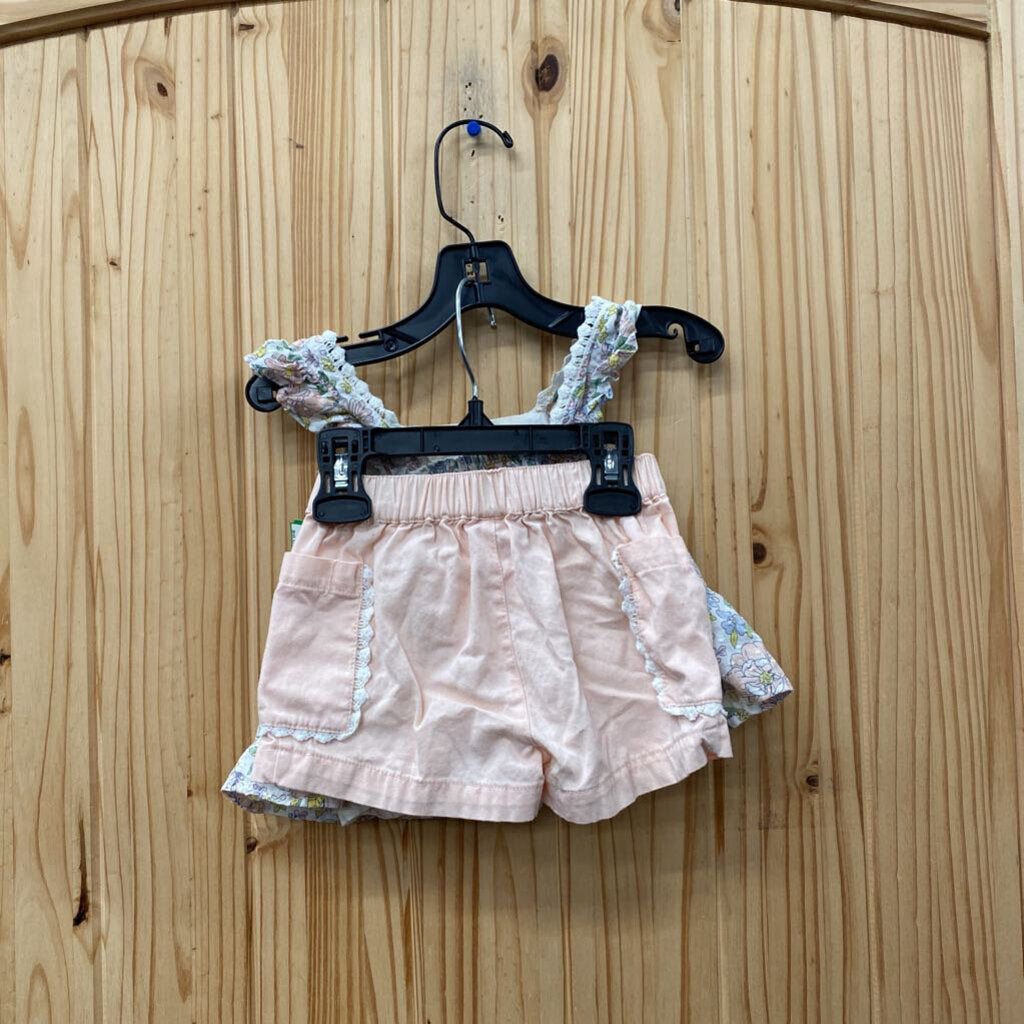 GIRLS ISAAC MIZRAHI 2PC SET FLORAL/LT PINK 12M