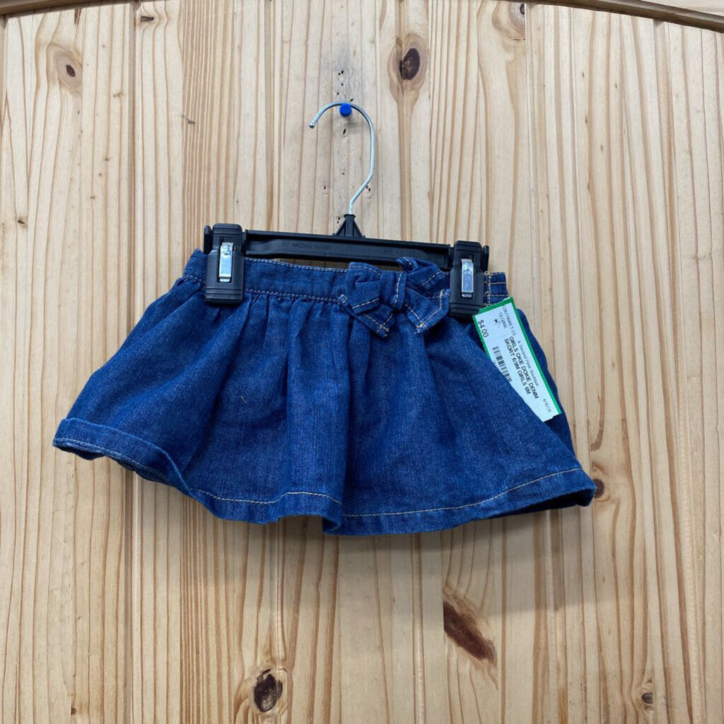 GIRLS OKIE DOKIE DENIM SKORT 6/9M