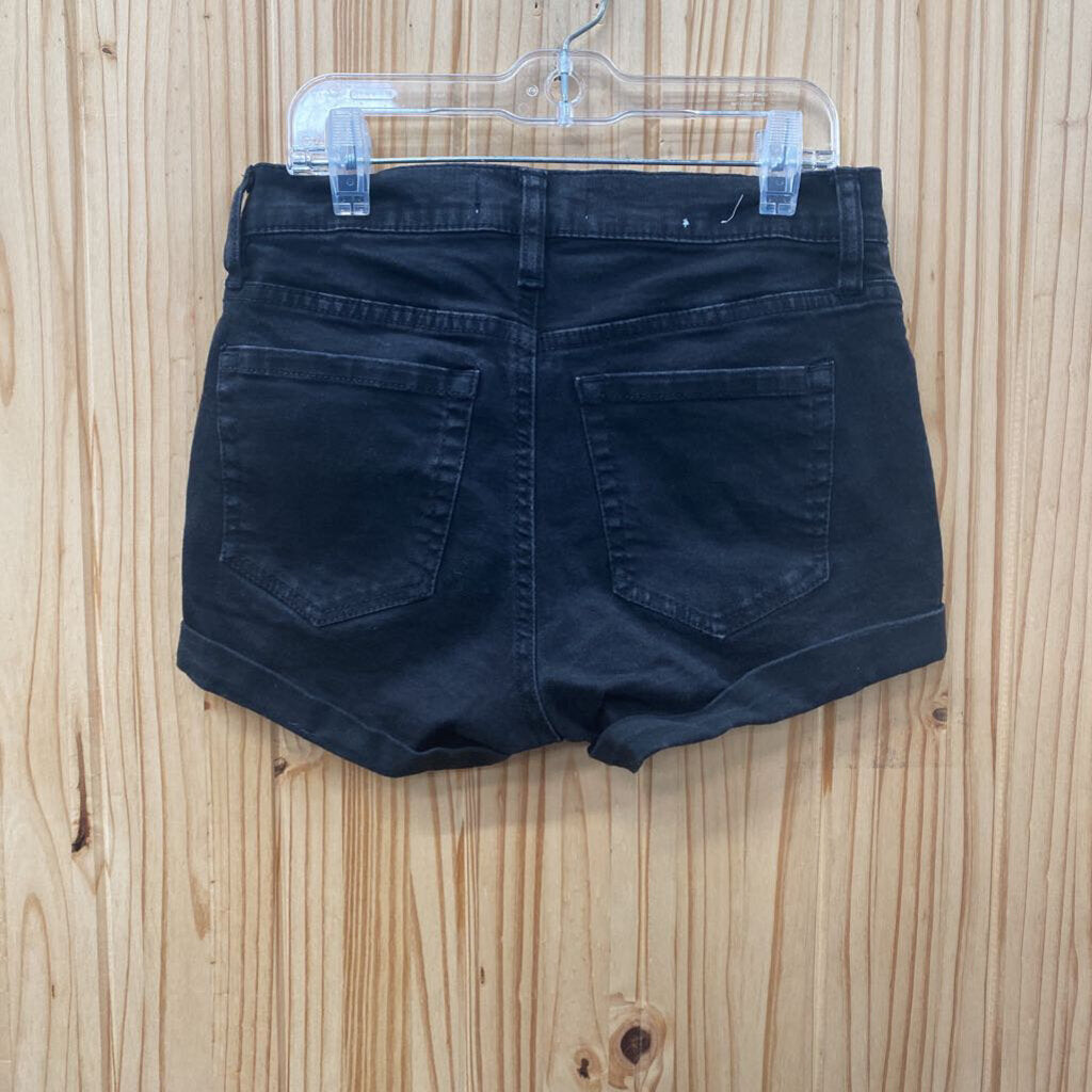 WOMENS GARAGE DENIM BLK SHORTS 1