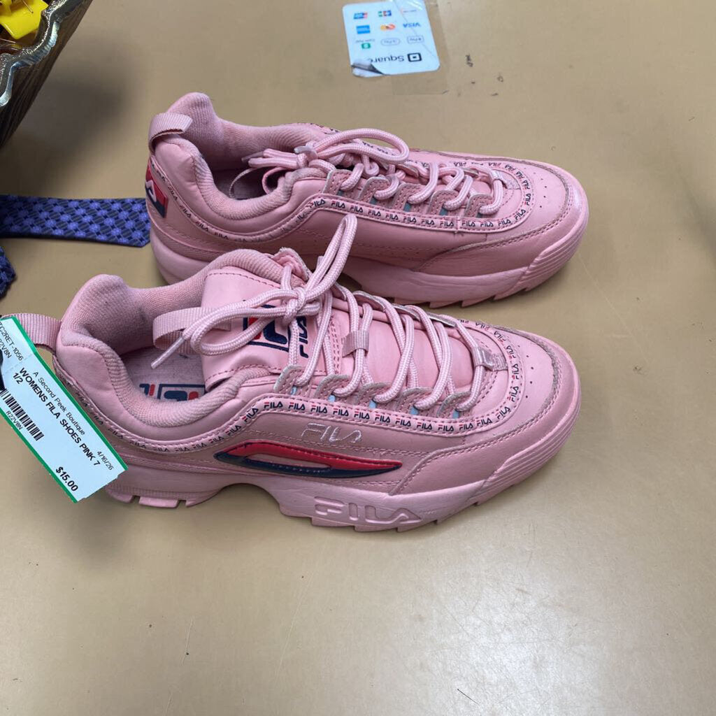 WOMENS FILA SHOES PINK 7 1/2