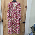 WOMENS JODIFL DRESS DK PINK/WHITE/TAUPE L NWT
