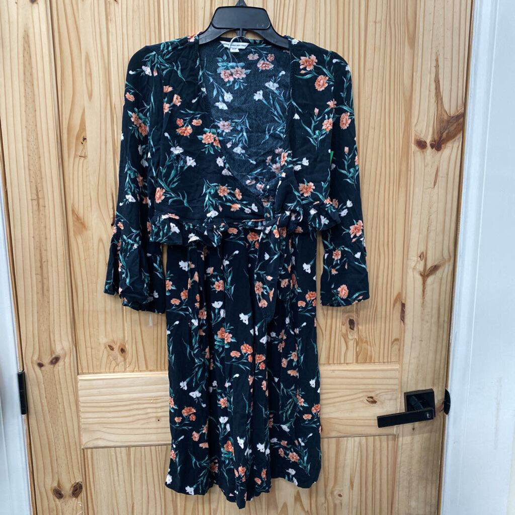 WOMENS AMERICAN EAGLE 2PC SET BLK FLORAL XS