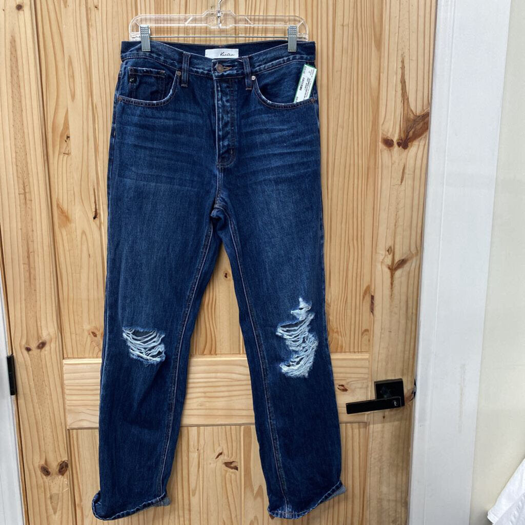 WOMENS KANCAN DK DENIM DIST. JEANS 7