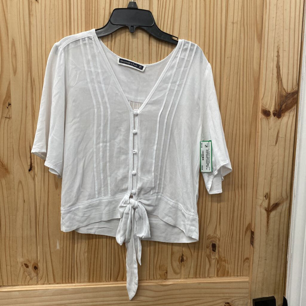 WOMENS ABERCROMBIE & FITCH WHITE CASUAL TOP XS