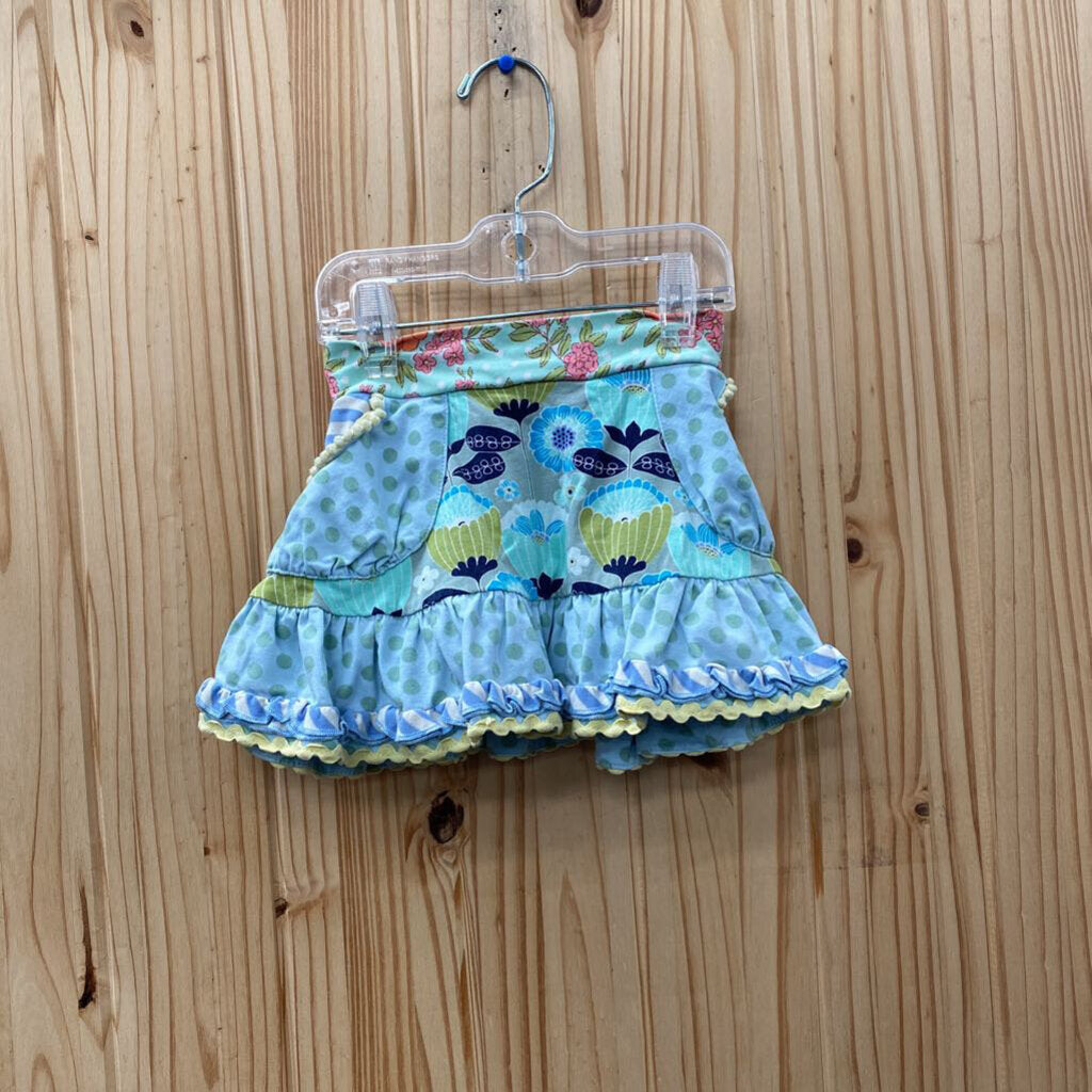 GIRLS MATILDA JANE SKORT MULTI COLOR W/FLOWERS 2T