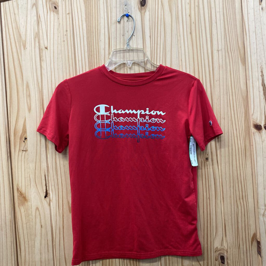 BOYS CHAMPION RED SHIRT M 8