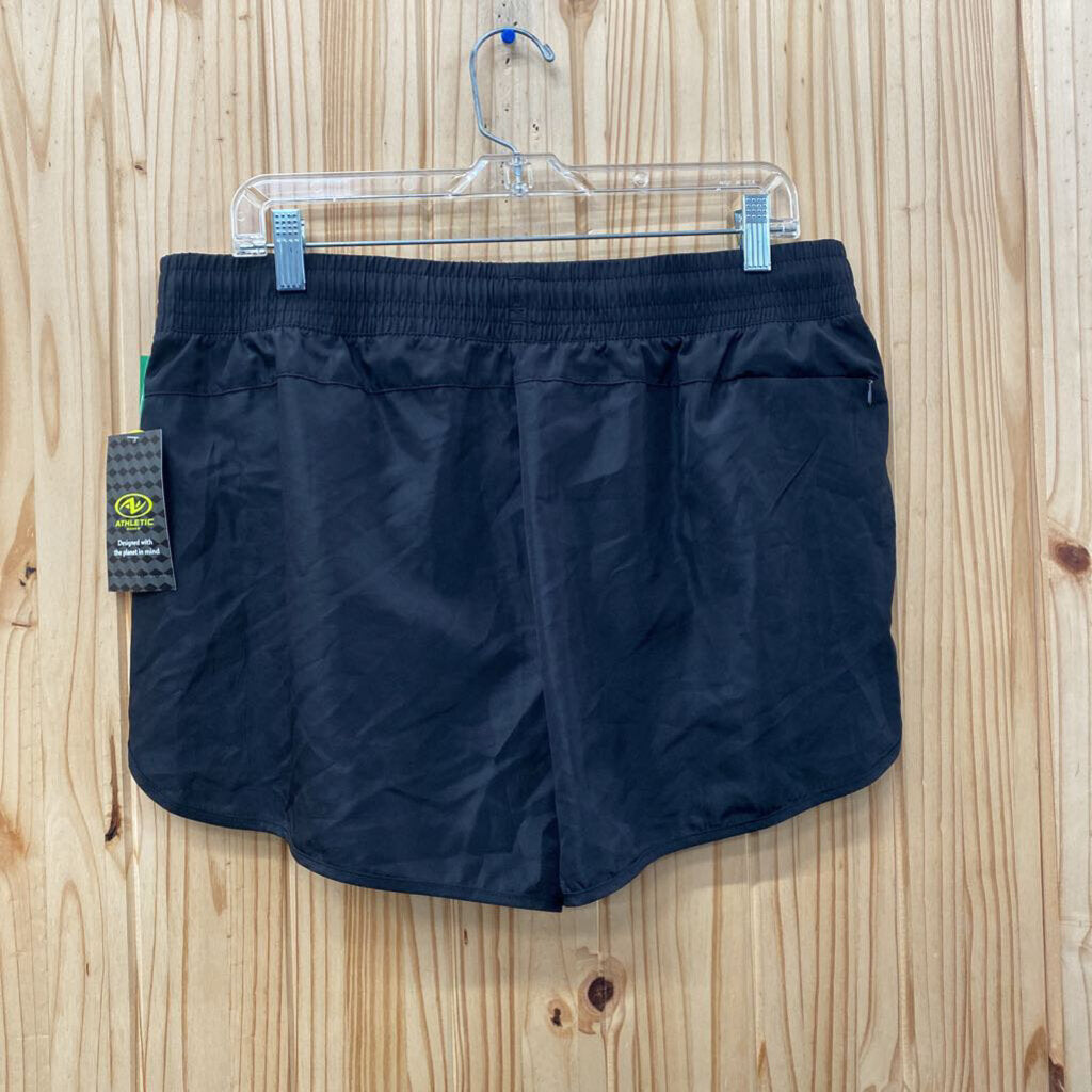 WOMENS ATHLETIC WORKS BLK SHORTS L NWT