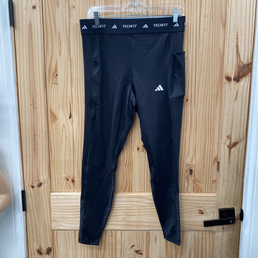 WOMENS ADIDAS LEGGINGS BLK/WHITE L/XL