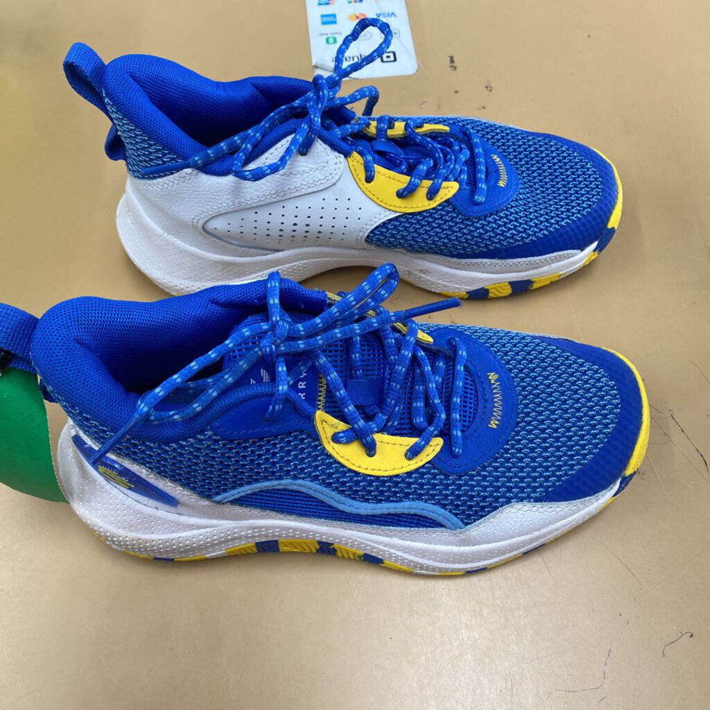 BOYS UNDER ARMOUR CURRY YELLOW/WHITE/BLUE 5Y