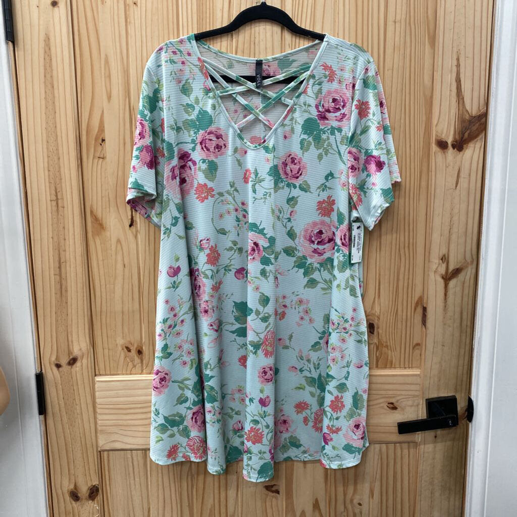 WOMENS VOLL GREEN FLORAL DRESS 3XL