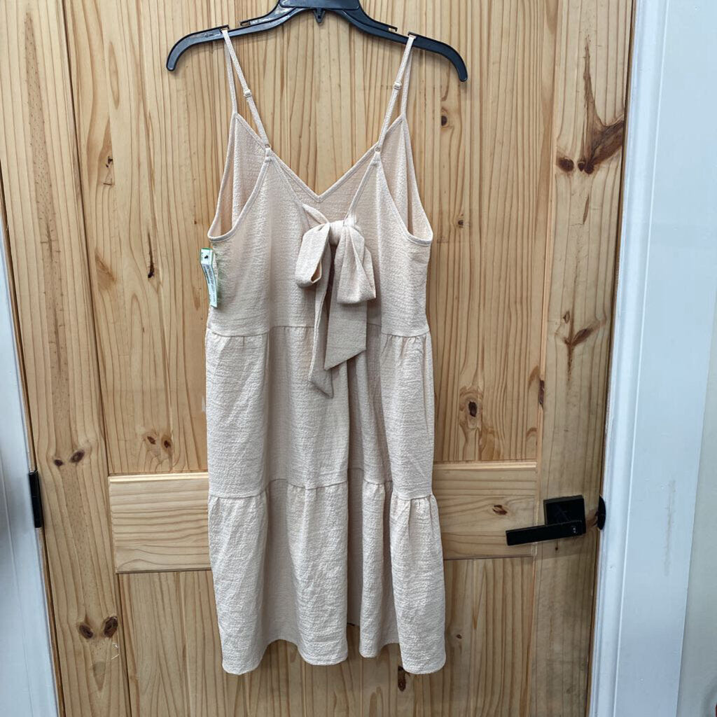 WOMENS SHEIN VCAY TAUPE SSL DRESS 0XL NWT