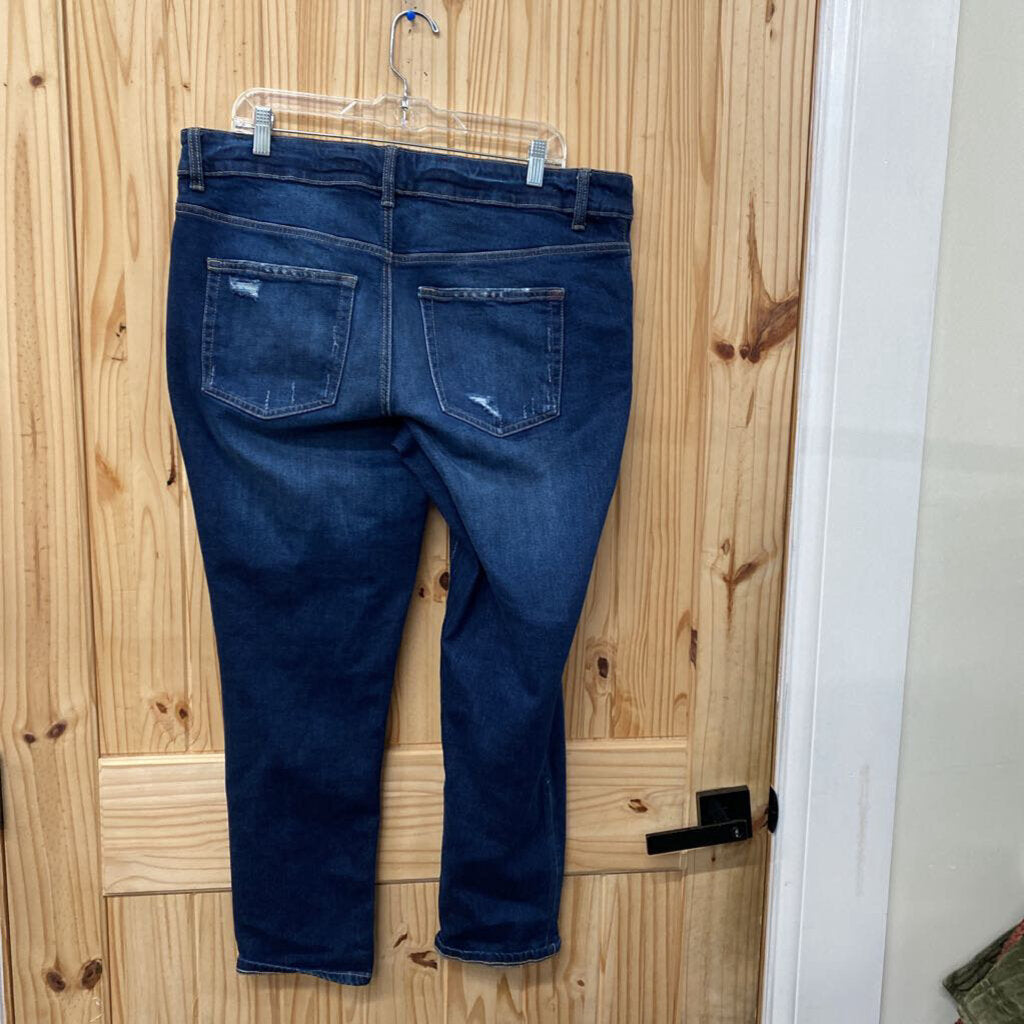 WOMENS EDGELY DK DENIM DIST. JEANS 16W