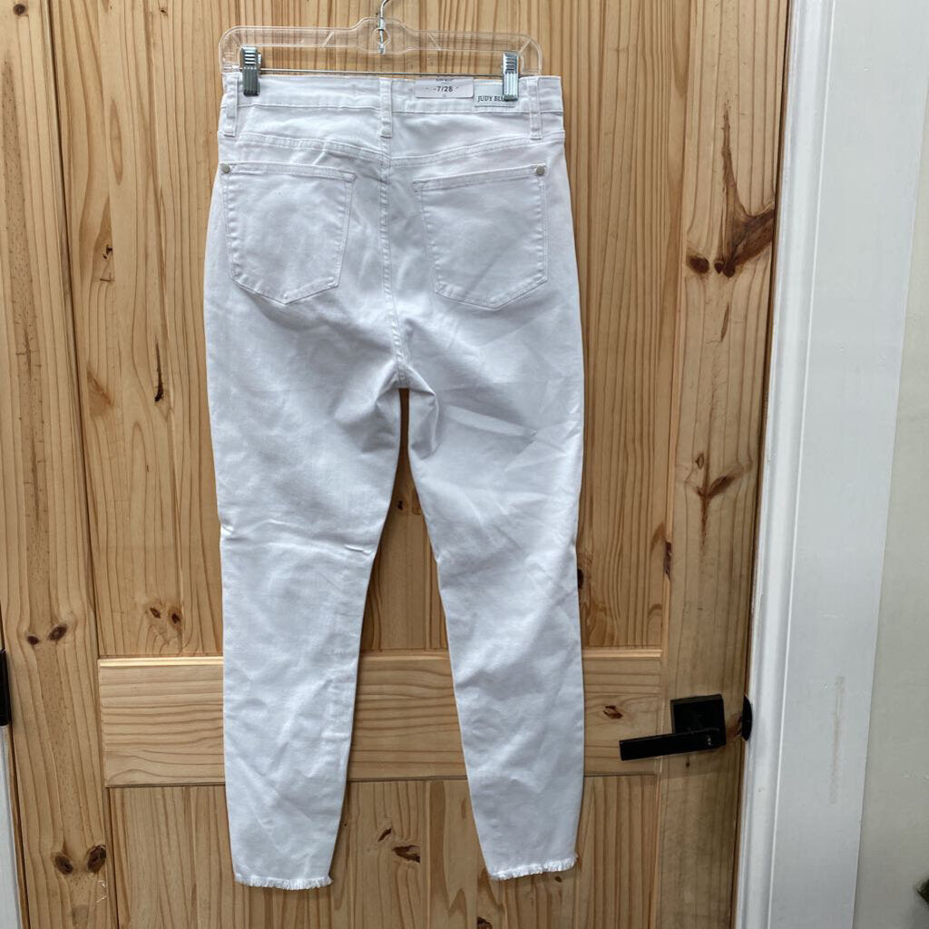 WOMENS JUDY BLUE WHITE PANTS 7 NWT