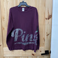 WOMENS VS PINK WINE/SILVER LS SHIRT L
