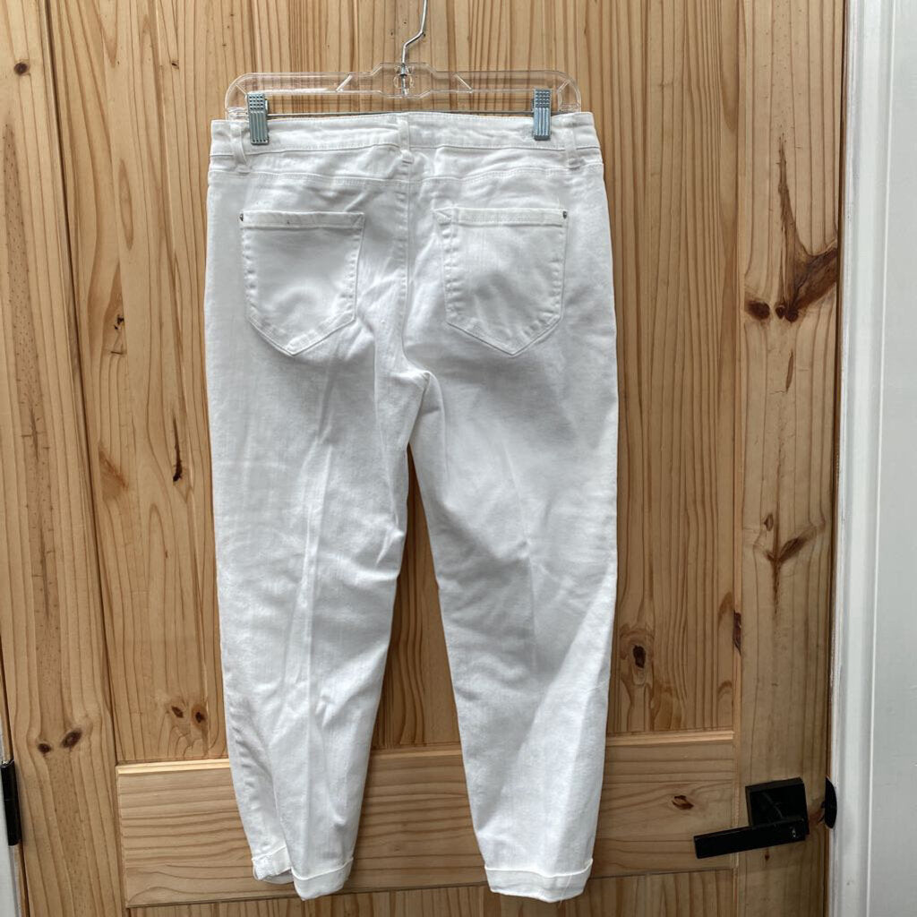 WOMENS KENSIE WHITE CAPRIS 10