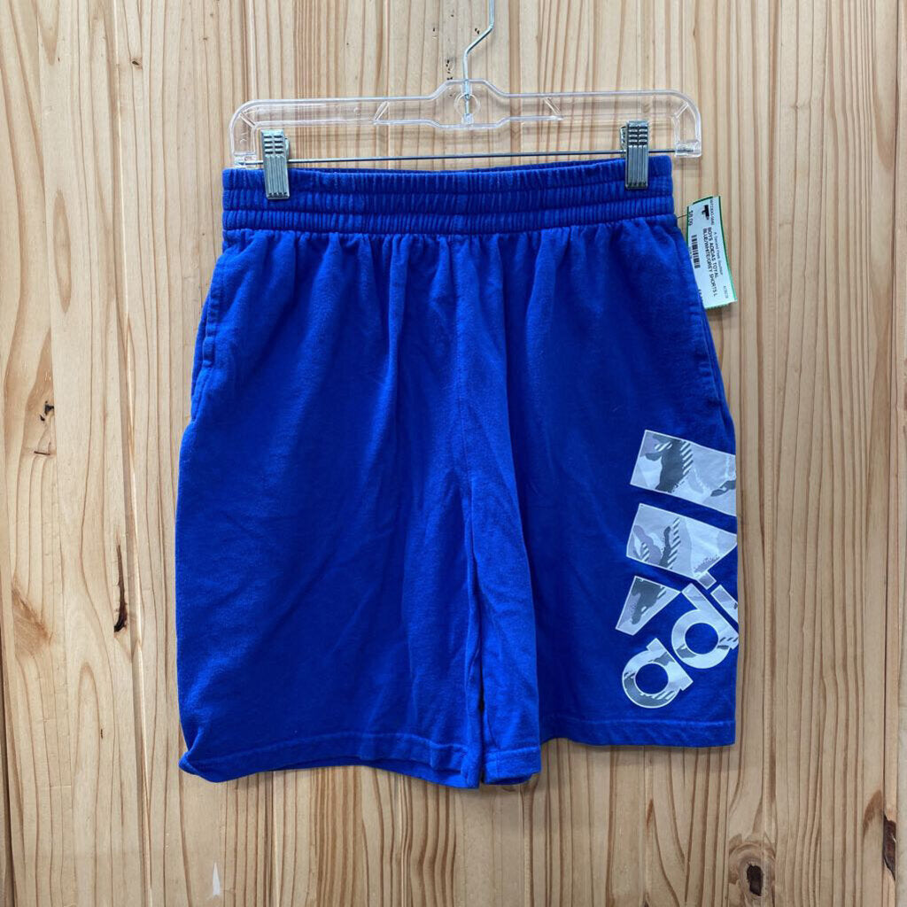 BOYS ADIDAS TOYAL BLUE/WHITE/GREY SHORTS L 14/16