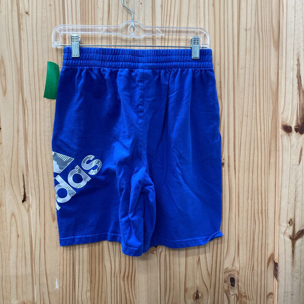 BOYS ADIDAS TOYAL BLUE/WHITE/GREY SHORTS L 14/16