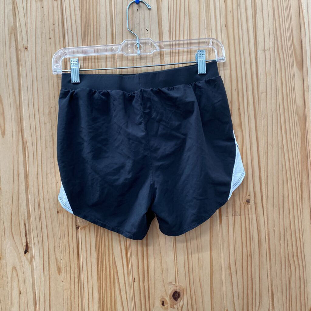 WOMENS UNDER ARMOUR SHORTS BLK/WHITE XS