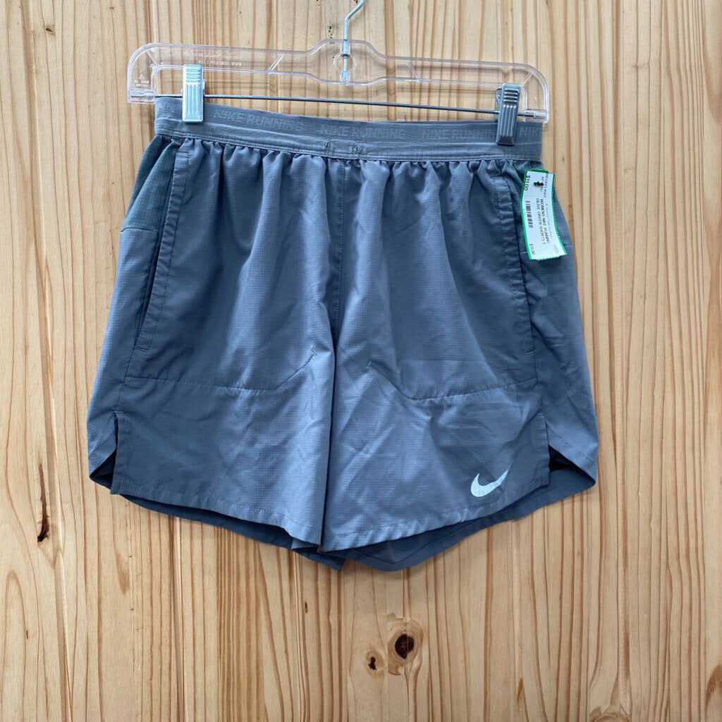 WOMENS NIKE RUNNING OLIVE GREEN SHORTS S