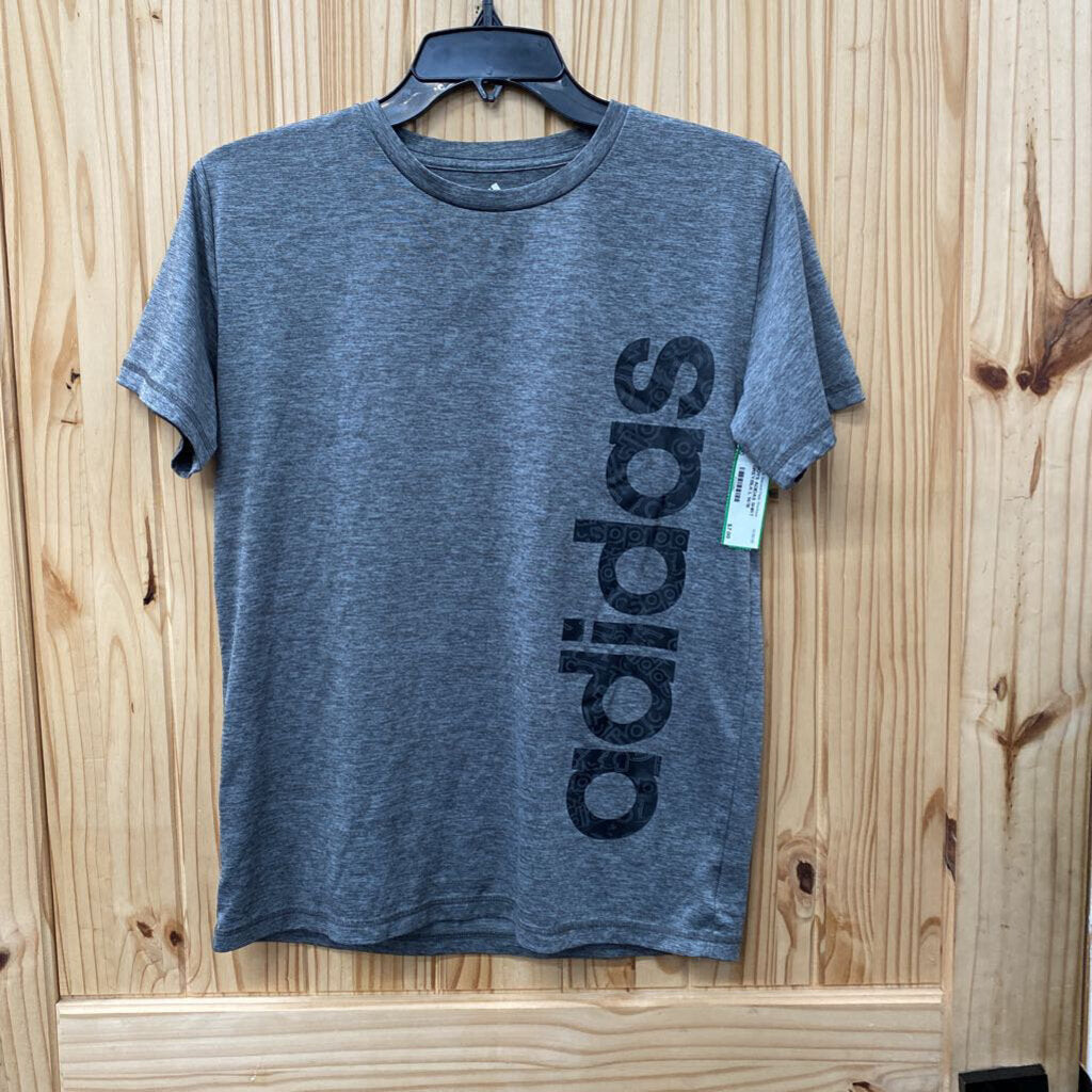 BOYS ADIDAS SHIRT GREY/BLK L 14/16