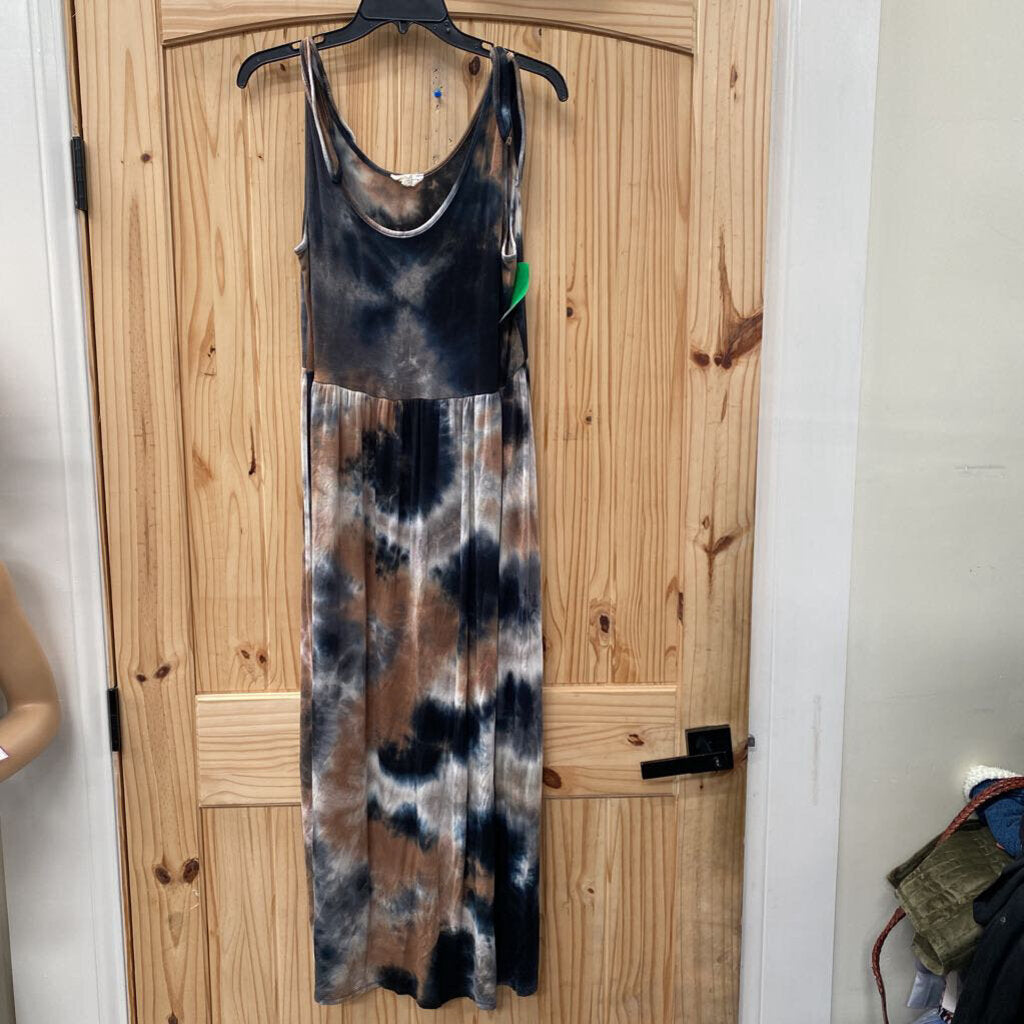 WOMENS SEE YOU MONDAY SL DRESS TAUPE/BLK XL