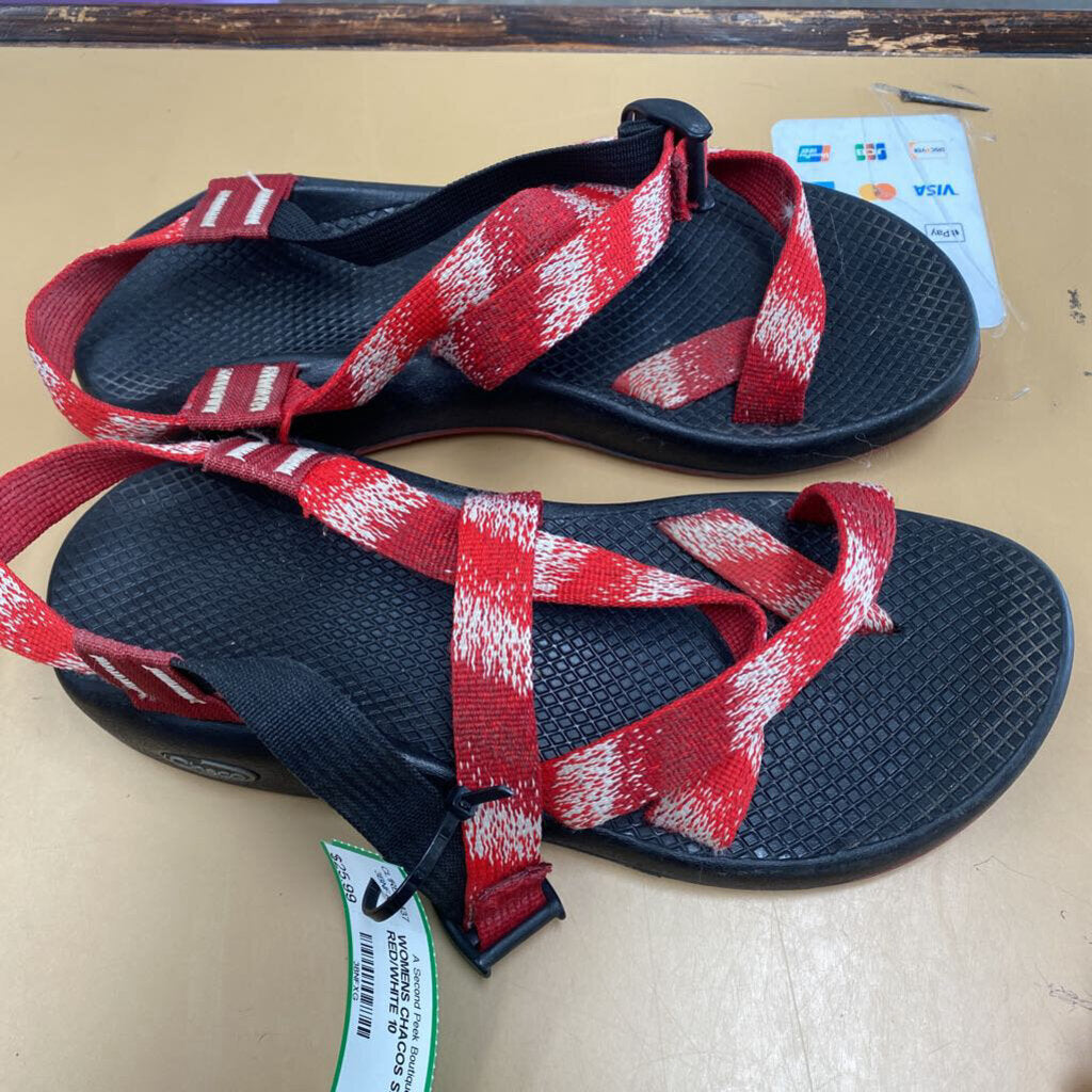 WOMENS CHACOS SANDALS RED/WHITE 10