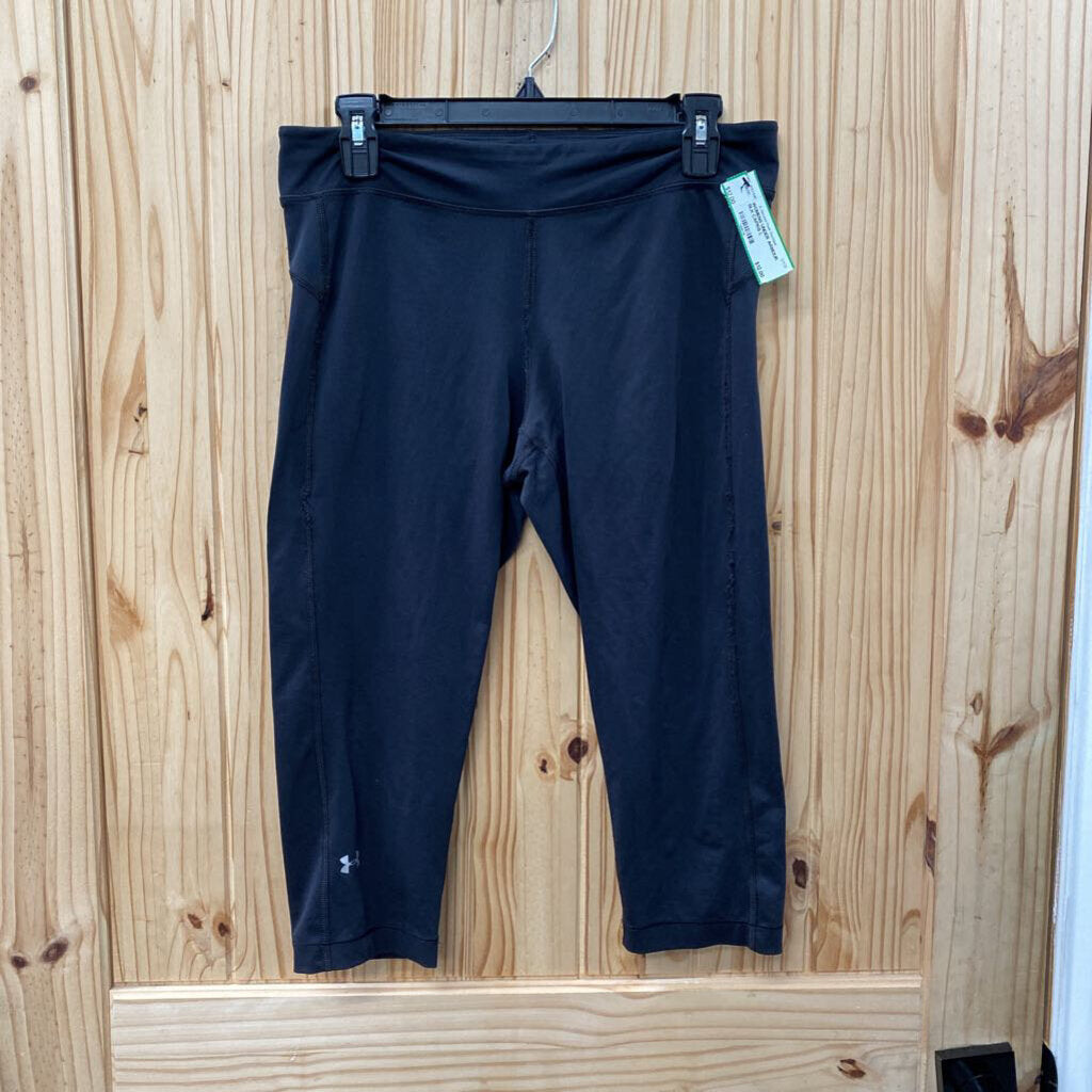 WOMENS UNDER ARMOUR BLK CAPRIS L