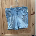 WOMENS MAURICES LT DENIM DIST. JEAN SHORTS 20W
