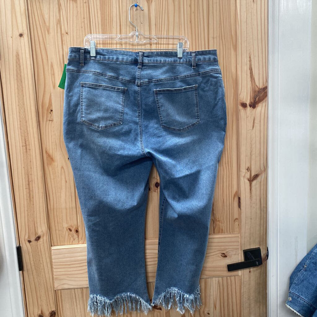 WOMENS EST. 1946 DENIM JEANS W/FRINGE 18W