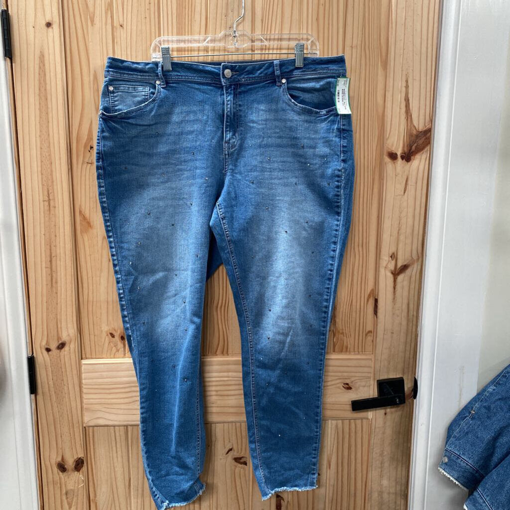 WOMENS EST. 1946 DENIM JEANS W/GEMS 18W