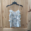 WOMENS THE LOFT SL CASUAL TOP LT BEIGE FLORAL XS NWT