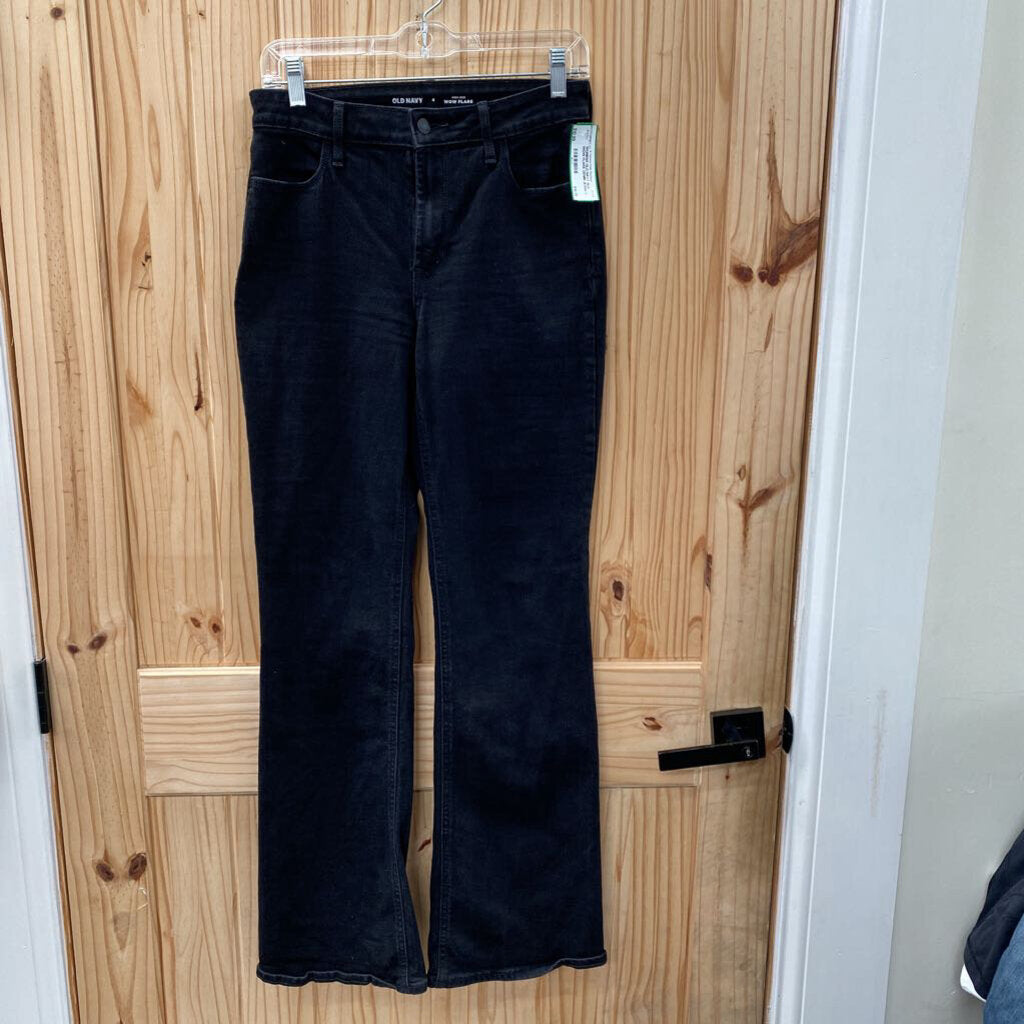 WOMENS OLD NAVY BLK WOW FLARE DENIM JEANS 4