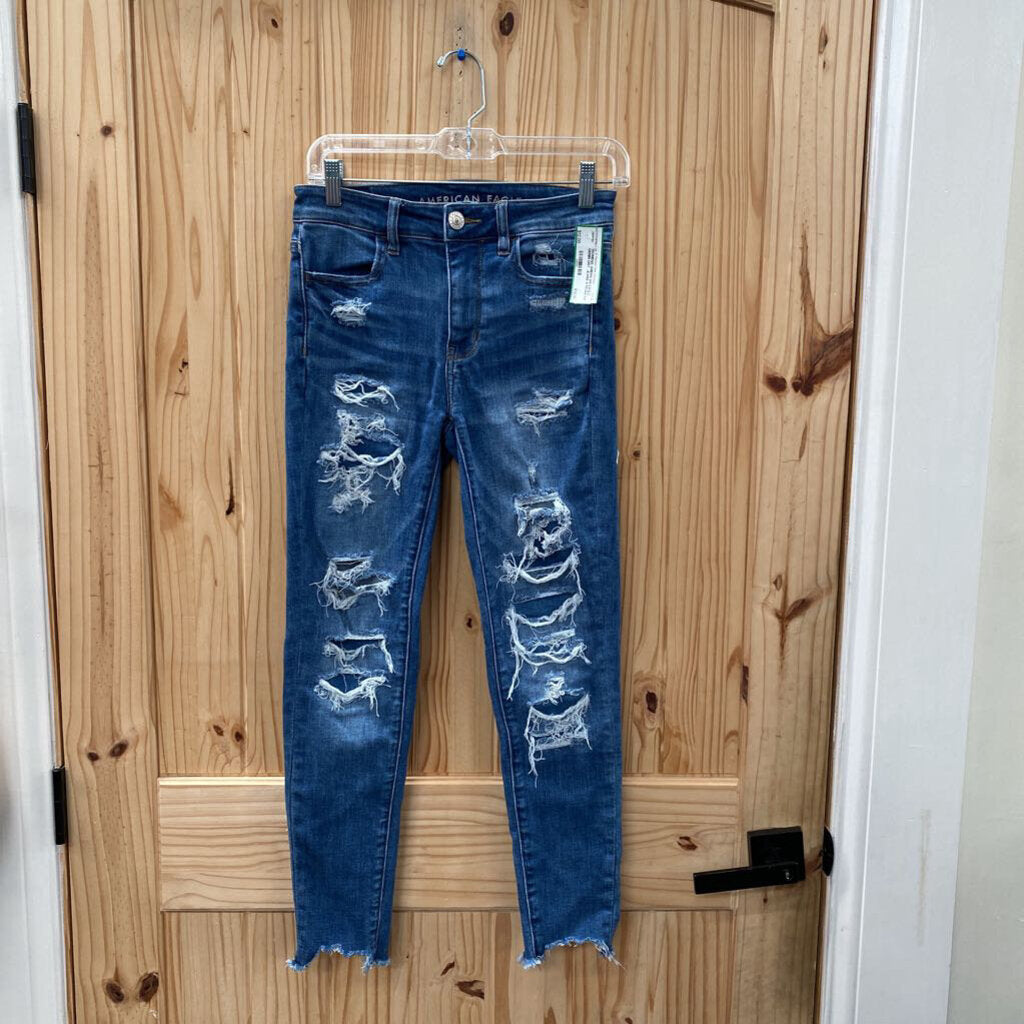 WOMENS AMERICAN EAGLE DENIM DIST. JEANS 4 REGULAR