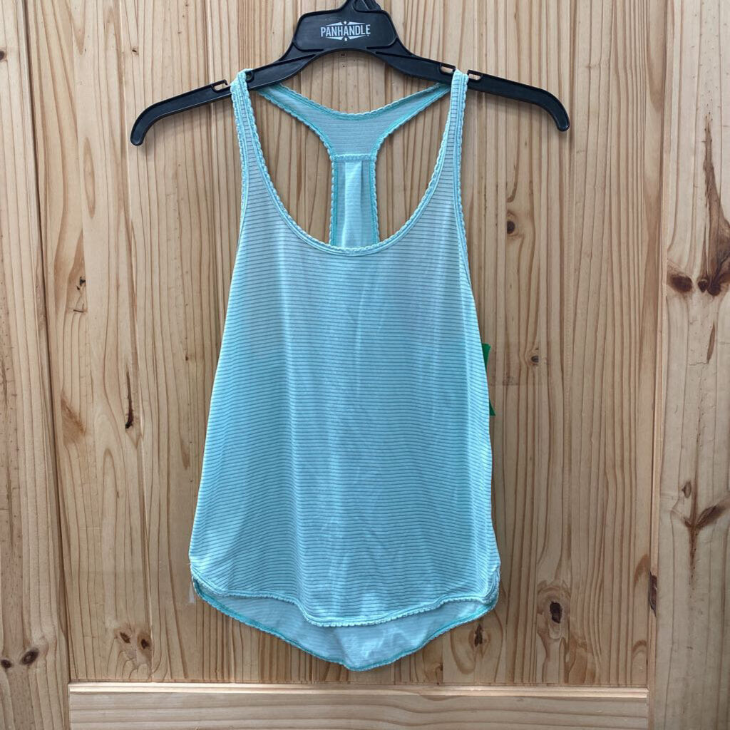 WOMENS LULULEMON TANK MINT/GREY STRIPE S