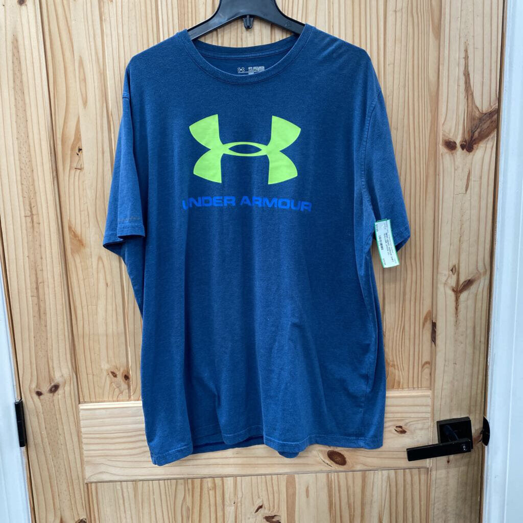 MENS UNDER ARMOUR SHIRT TEAL/LIME GREEN 2XL