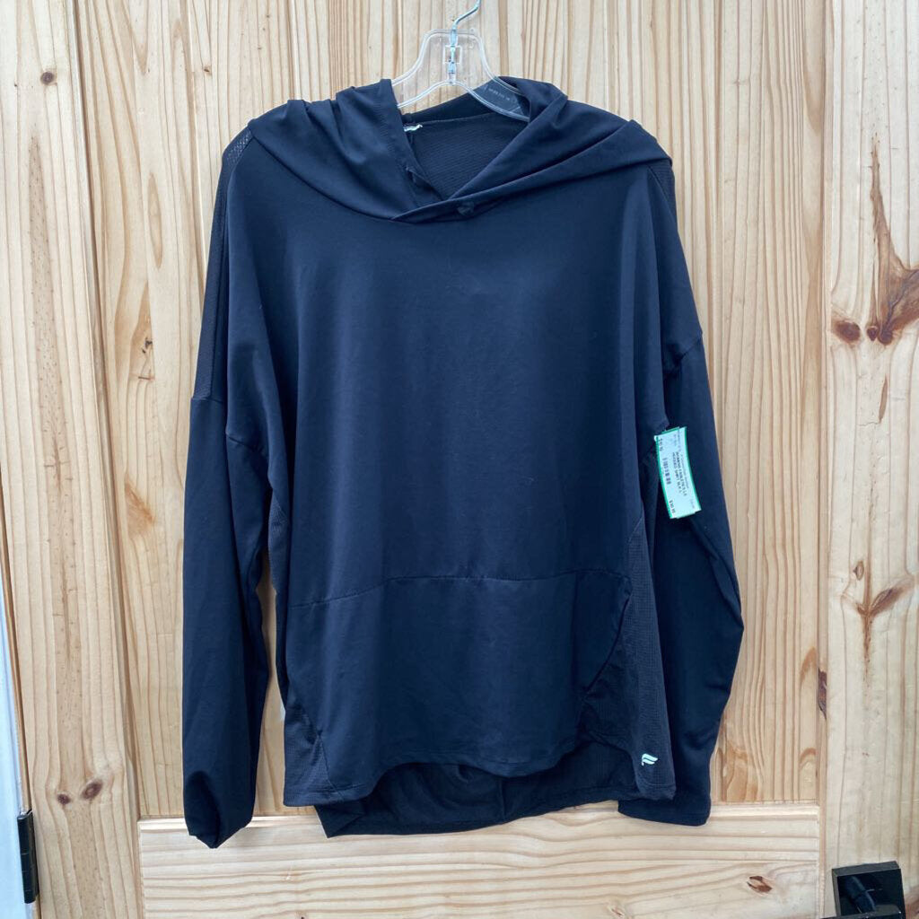 WOMENS FABLETICS LS HOODED SHIRT BLK L