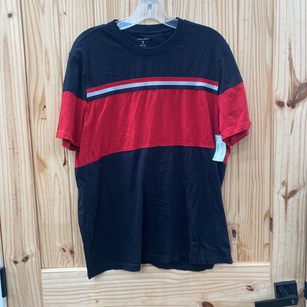 TAHARI BLK/RED/GREY SHIRT XL