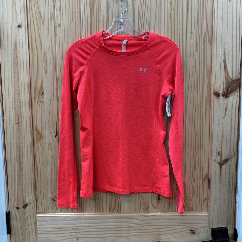 WOMENS UNDER ARMOUR BRIGHT CORAL LS SHIRT S