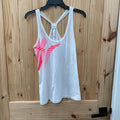 WOMENS OLD NAVY ACTIVE TANK WHITE/HOT PINK M