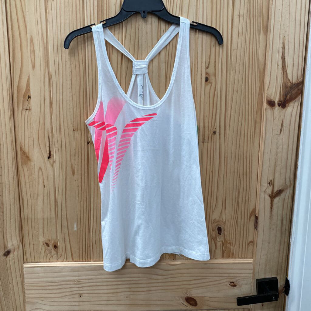 WOMENS OLD NAVY ACTIVE TANK WHITE/HOT PINK M