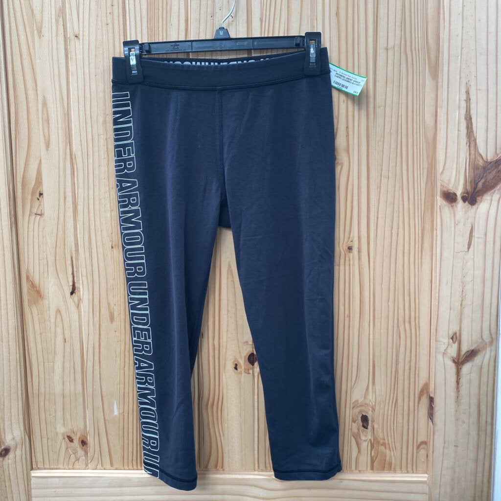WOMENS UNDER ARMOUR CAPRI LEGGINGS BLK/WHITE S