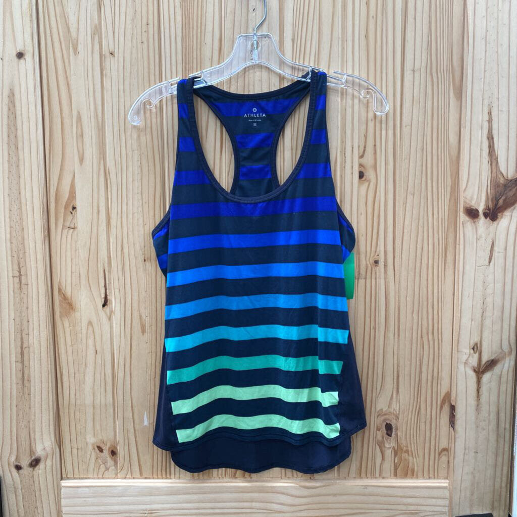 WOMENS ATHLETA TANK NAVY BLUE/GREEN M