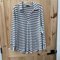 WOMENS JANE + DELANCEY BLK/WHITE STRIPE LS SHIRT 3X