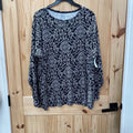 WOMENS CROFT & BARROW BLK/WHITE LS SHIRT 3X