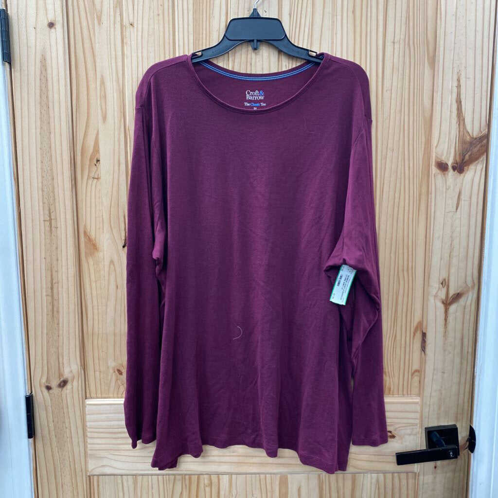 WOMENS CROFT & BARROW LS WINE SHIRT 3X