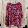WOMENS CROFT & BARROW RED/WHITE LS SHIRT 3X