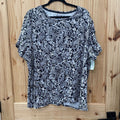 WOMENS CROFT & BARROW BLK/WHITE SHIRT 3X