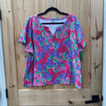 WOMENS KIM ROGERS SK PINK SHIRT W/PLANTS/FLOWERS 3X