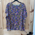WOMENS CROFT & BARROW SHIRT BLUE/PINK/YELLOW 3X