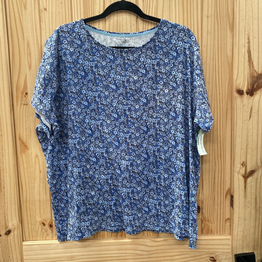 WOMENS CROFT & BARROW BLUE SHIRT 3X